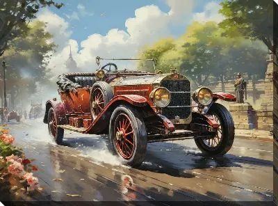 Картина маслом Ретро Мерседес №11