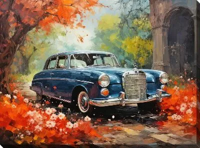 Картина маслом Ретро Мерседес №12