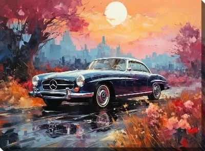 Картина маслом Ретро Мерседес №13