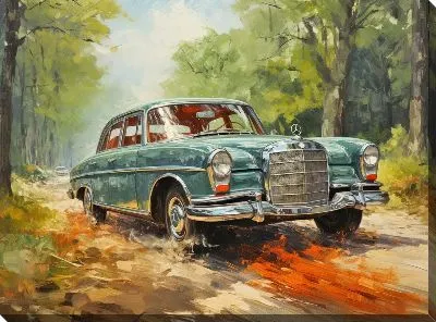 Картина маслом Ретро Мерседес №15