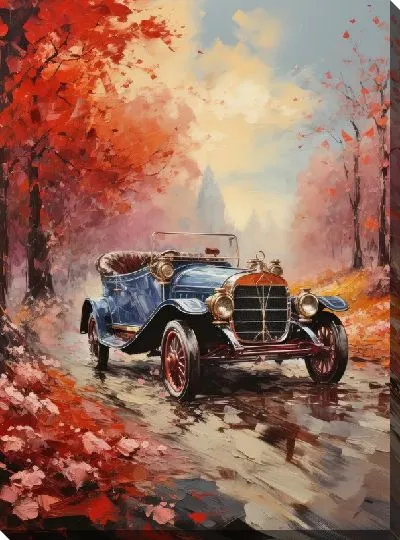Картина маслом Ретро Мерседес №16