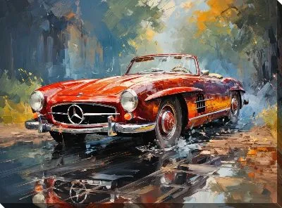 Картина маслом Мерседес в стиле арт №12