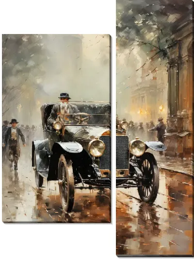 Модульная картина Винтажный Мерседес №10