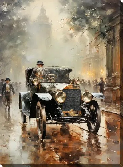 Картина маслом Винтажный Мерседес №10