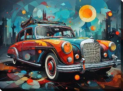 Картина маслом Мерседес в стиле арт №14