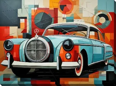 Картина маслом Мерседес в стиле арт №15
