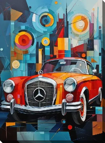 Картина маслом Мерседес в стиле арт №18