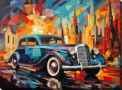 Картина маслом Мерседес в стиле арт №19