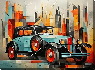Картина маслом Ретро Мерседес №18