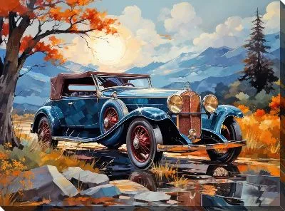 Картина маслом Ретро Мерседес №20