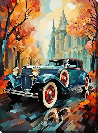 Картина маслом Ретро Мерседес №21