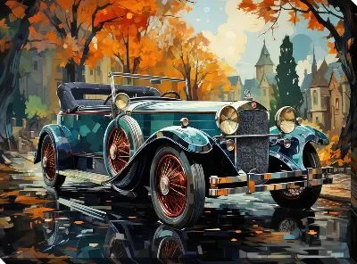 Картина маслом Ретро Мерседес №22