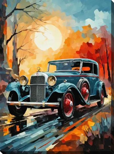 Картина маслом Ретро Мерседес №24