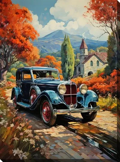 Картина маслом Ретро Мерседес №26