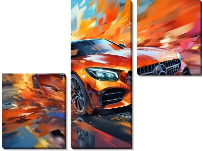 Модульная картина Mercedes в стиле арт №21