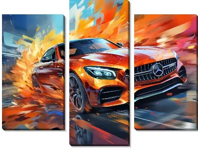Модульная картина Mercedes в стиле арт №21