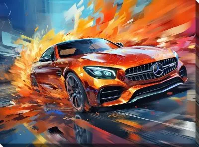 Картина маслом Mercedes в стиле арт №21