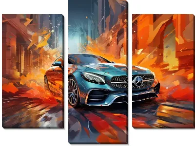 Модульная картина Mercedes в стиле арт №22