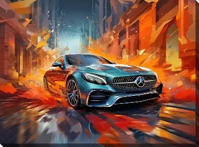 Картина маслом Mercedes в стиле арт №22