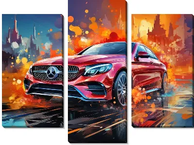 Модульная картина Mercedes в стиле арт №23