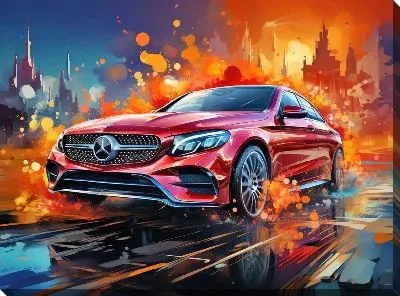 Картина маслом Mercedes в стиле арт №23