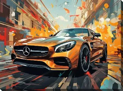 Постер Mercedes в стиле арт №24