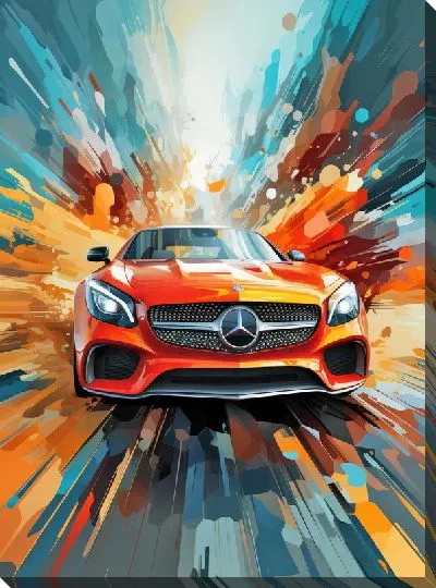 Картина маслом Mercedes в стиле арт №25
