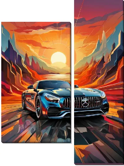 Модульная картина Mercedes в стиле арт №26
