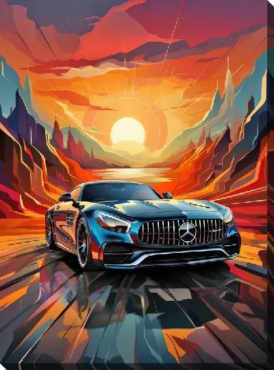 Картина маслом Mercedes в стиле арт №26