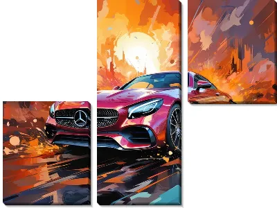 Модульная картина Mercedes в стиле арт №27