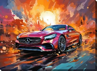 Картина маслом Mercedes в стиле арт №27