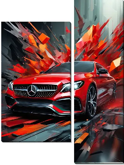 Модульная картина Mercedes в стиле арт №28