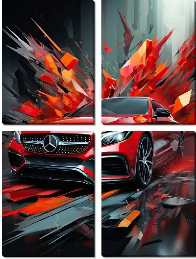 Модульная картина Mercedes в стиле арт №28
