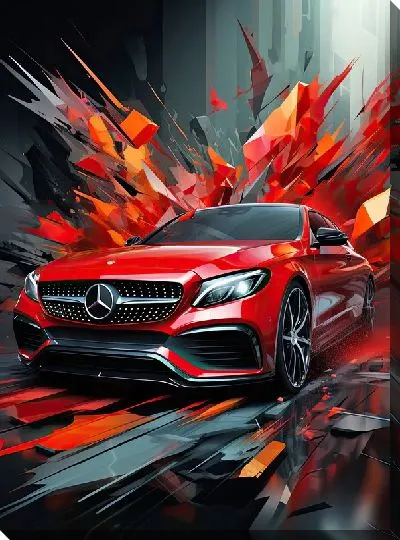 Картина маслом Mercedes в стиле арт №28