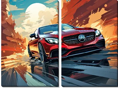 Модульная картина Mercedes в стиле арт №30