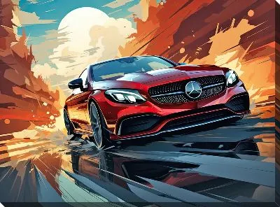 Картина маслом Mercedes в стиле арт №30