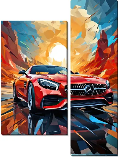 Модульная картина Mercedes в стиле арт №31