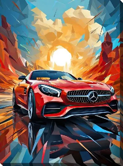 Картина маслом Mercedes в стиле арт №31