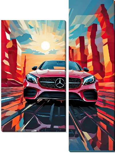 Модульная картина Mercedes в стиле арт №32