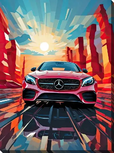 Картина маслом Mercedes в стиле арт №32