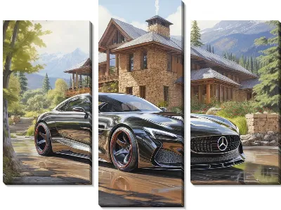 Черный Мерседес в Альпах