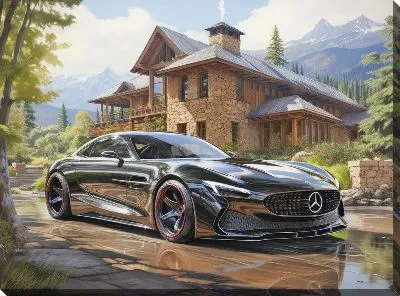 Черный Мерседес в Альпах