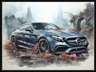 Картина Серый Мерседес
