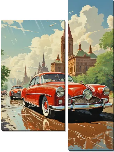 Модульная картина Винтажный Мерседес №53