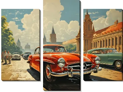Модульная картина Винтажный Мерседес №61