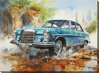 Картина маслом Винтажный Мерседес №66