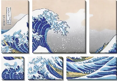 Модульная картина Большая волна в Канагаве