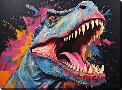 Картина маслом Динозавр в стиле арт №1