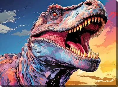 Картина маслом Динозавр в стиле арт №2