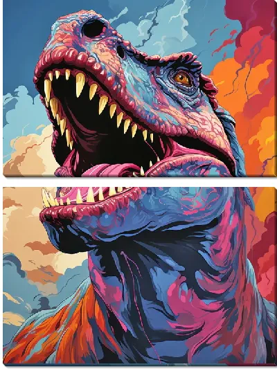 Модульная картина Динозавр в стиле арт №3